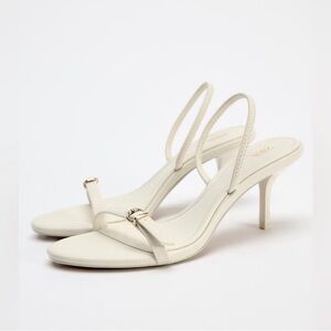 Zara Elegant White Strappy Heels
